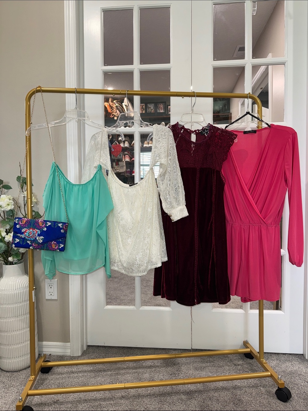 Lulu’s bundle: purse, tops, dress, romper